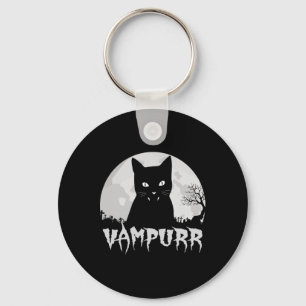 Chaveiro Vampiro De Gato Negro Halloween Com Lua Cheia - Va