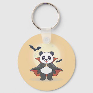 Chaveiro Vampiro Panda Fofo com Cape e Morcegos