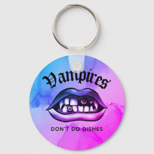 Chaveiro Vampiros não lavam pratos de vaporwave engraçado