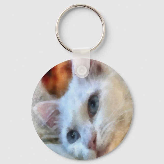 Chaveiro Van Cat com Retrato Pet Olhos Azuis (Frente)