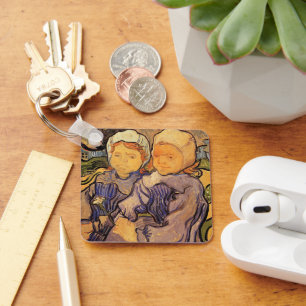 Chaveiro Van Gogh, duas crianças, arte do impressionismo d