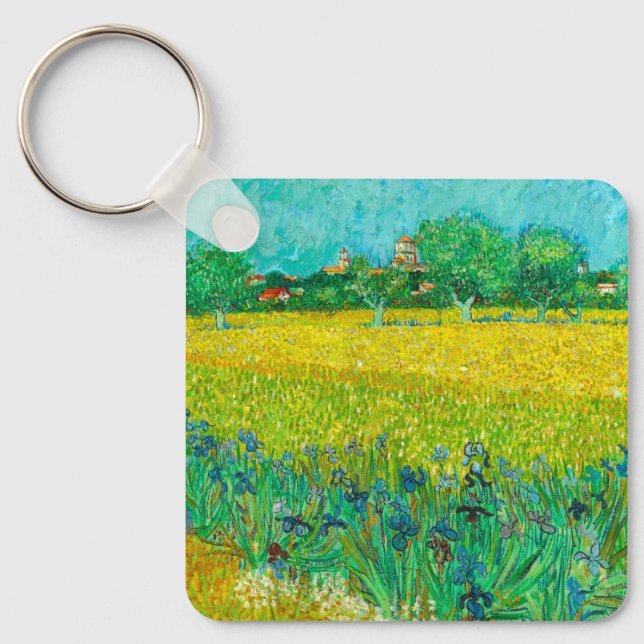 Chaveiro Van Gogh Field com Irrises Perto de Arles (Frente)