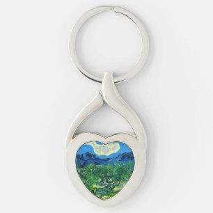 Chaveiro Van Gogh Olive Trees em Paisagem Montanhosa