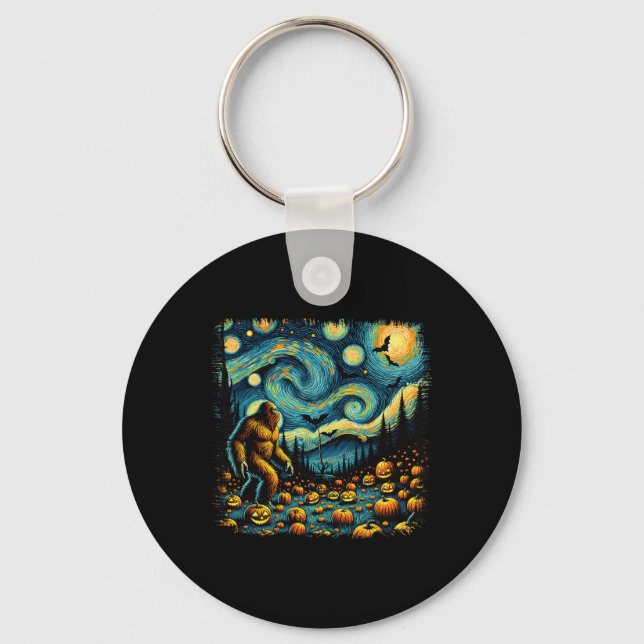 Chaveiro Van Gogh Starry Night Halloween Grande Pumpkin (Frente)