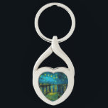 Chaveiro Van Gogh Starry Night Over the Rhône<br><div class="desc">Keychain featuring Vincent van Gogh’s oil painting Starry Night Over the Rhône (1888). Shining yellow stars decorate the blue night sky as a couple strolls along a riverbank in Arles. A perfect gift for fans of Post-Impressionism and Dutch art.</div>