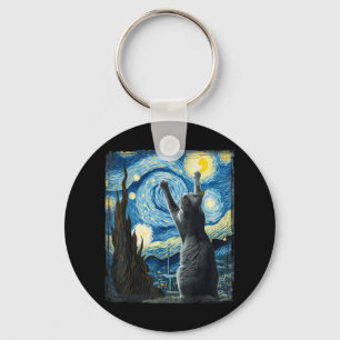Chaveiro Van Gogh Starry Night Style Artístico Russo Azul