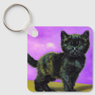 Chaveiro Van Gogh Style Cat