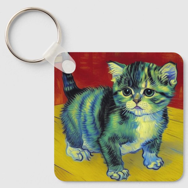 Chaveiro Van Gogh Tabby Cat (Frente)