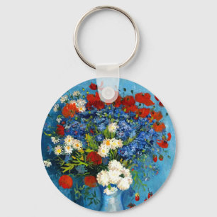 Chaveiro Van Gogh Vase com Cornflower e Poppies