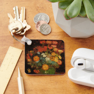Chaveiro Van Gogh Vase com Zinnias Vintage