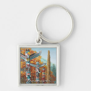Chaveiro Vancouver Canada Key Chain Totem Polonês Souvenir
