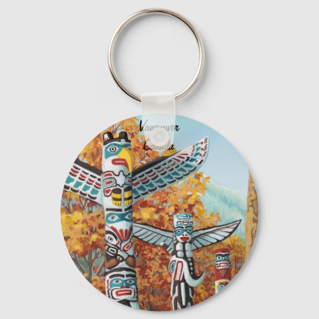 Chaveiro Vancouver Canada Key Chain Totem Souvenirs (Frente)