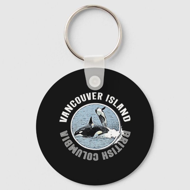 Chaveiro Vancouver Island BC Canada Orca Whales Adventure K (Frente)