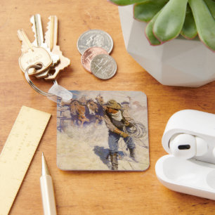 Chaveiro Vaqueiros ocidentais do vintage, na cerca por NC