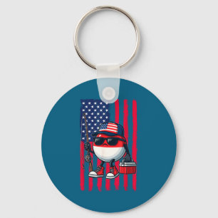 Chaveiro Vara de Pesca para Meninos Bandeira Americana Patr