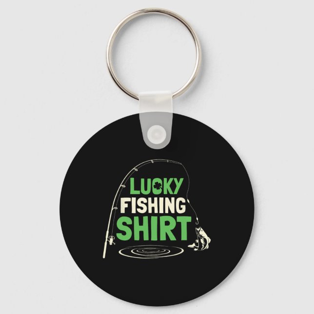 Chaveiro Varas de Pesca Sortudas Pescador Divertido Present (Frente)