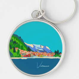 Chaveiro Varenna Lago de Como Itália Ilustração Viagem