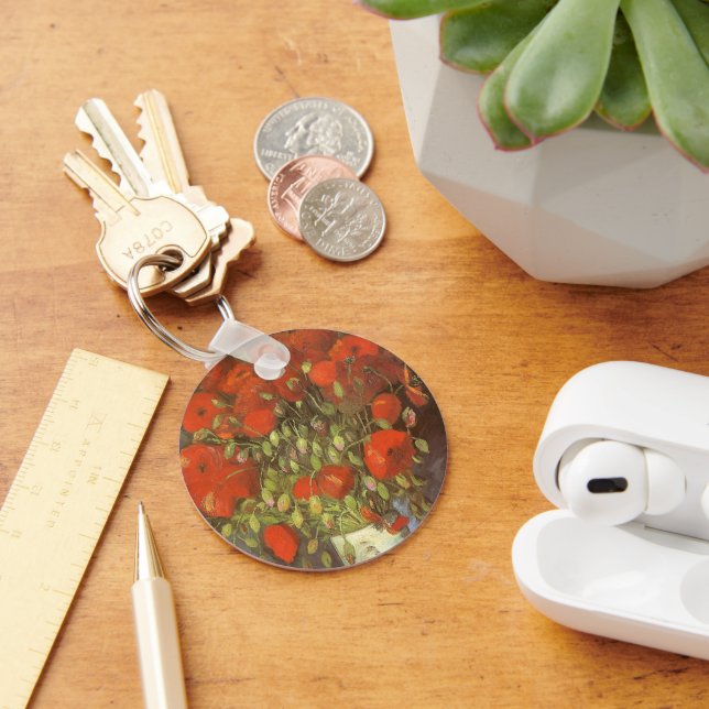 Chaveiro Vase com papagaios vermelhos por Vincent van Gogh (Mesa)