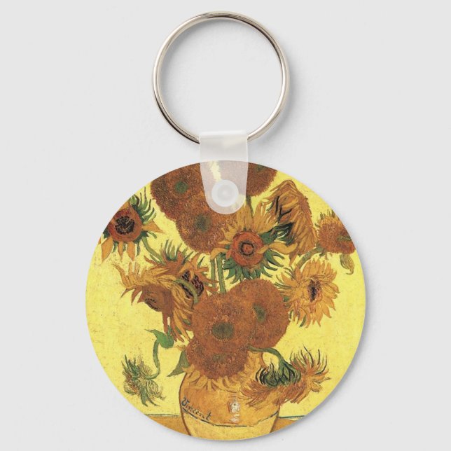 Chaveiro Vaso com quinze girassóis,Vincent van Gogh (Frente)