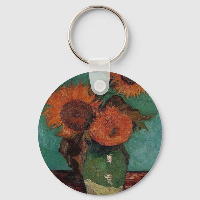 Chaveiro vaso com três girassóis, van Gogh (Frente)