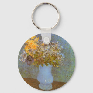 Chaveiro Vaso de lilases, margaridas e anêmonas de Vincent 