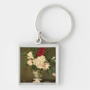 Chaveiro Vaso de Manet   das peônias em um suporte pequeno