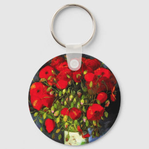 Chaveiro Vaso de Van Gogh com a corrente chave das papoilas