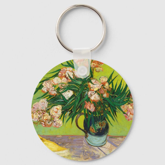 Chaveiro Vaso de Vincent Van Gogh com Oleandros e Livros (Frente)