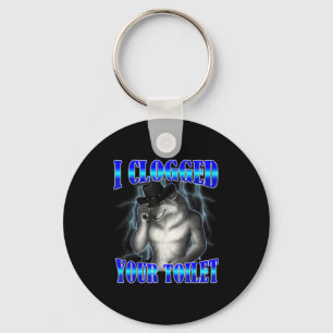 Chaveiro Vaso sanitário entupido piada meme lobo alfa brain