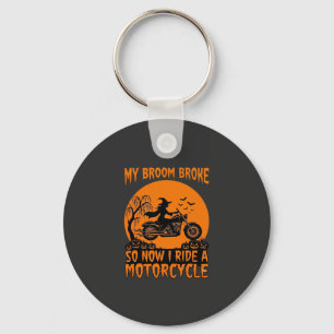 Chaveiro Vassoura Quebrou Halloween Bruxa Motocicleta Morce