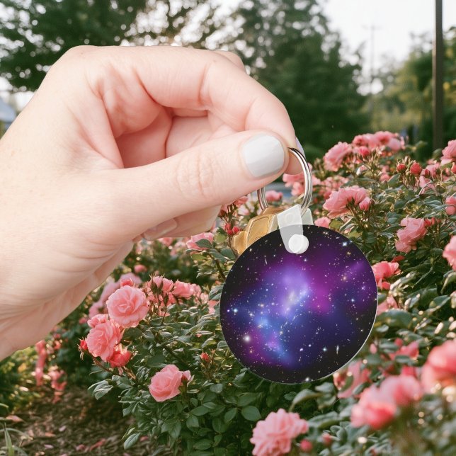 Chaveiro Vazio de Fotografia Espacial Celestial Roxo (Purple Celestial Space Photo Blank Keychain)