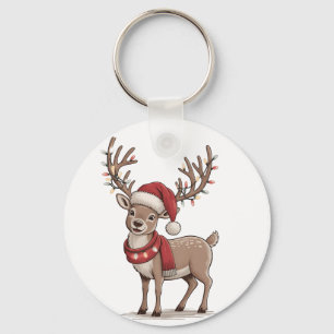 Chaveiro Veado Animal Natal Veado Chapéu do Papai Noel Nata