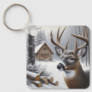 Chaveiro Veado de inverno/Arte Buck