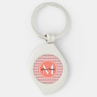 Chaveiro Veado De Salmão Rosa, Monograma Personalizado, Per