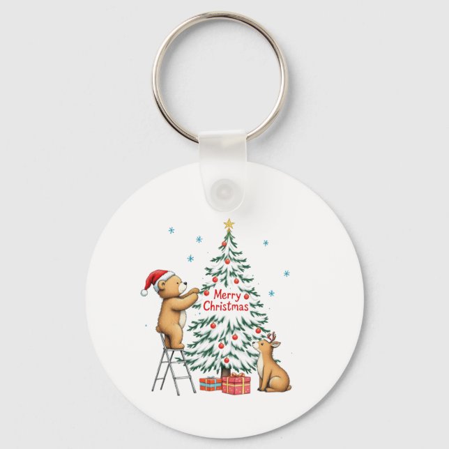 Chaveiro Veado e urso de Natal (Frente)