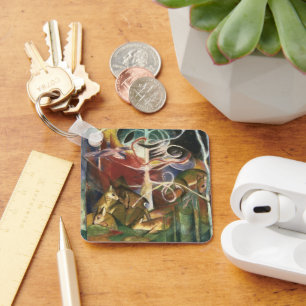 Chaveiro Veados na Floresta por Franz Marc, Arte Fino Vinta