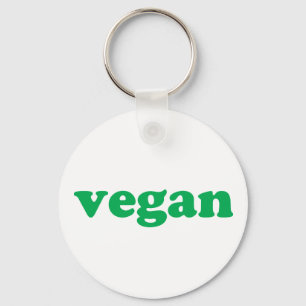Chaveiro "Vegan", letras verdes, fundo branco