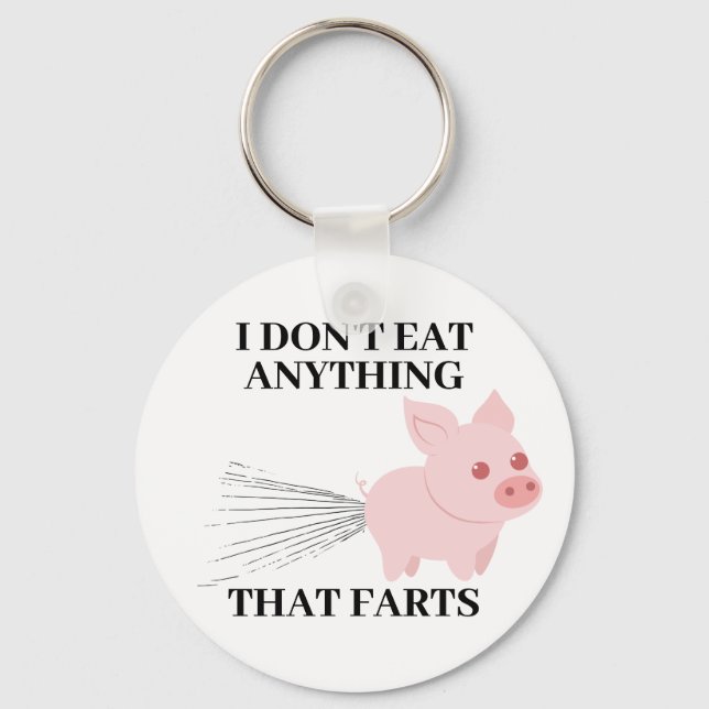 Chaveiro Vegan Vegetarian | Eu não como nada que se apodreç (Frente)