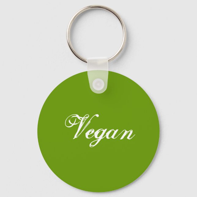 Chaveiro Vegan. Verde. Slogan. Personalizado (Frente)