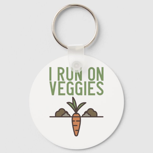 Chaveiro Vegano - Eu Corro Com Legumes (Frente)