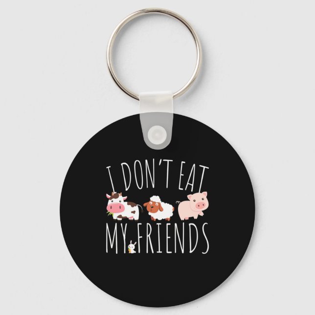 Chaveiro Vegetariana Eu Não Como Meus Amigos (Frente)