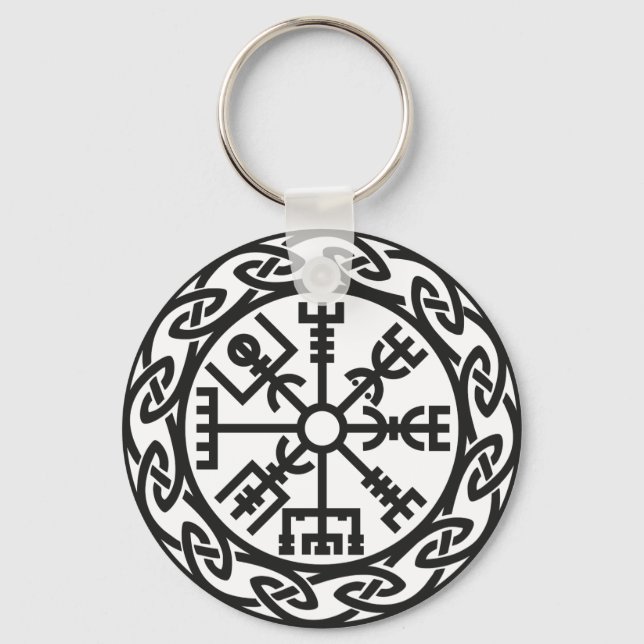 Chaveiro Vegvísir, Islândia, Traveler's Charm, Proteção (Frente)
