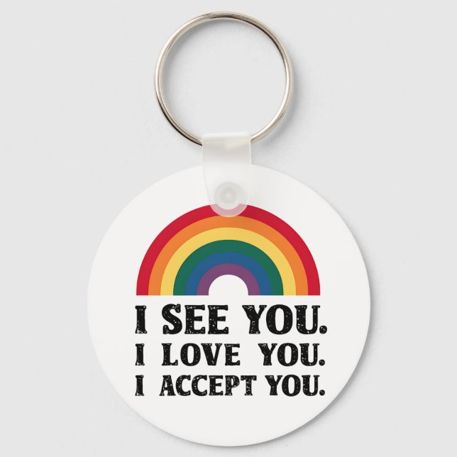 Chaveiro Vejo Você Eu Te Amo Eu Te Amo LGBTQ (Frente)