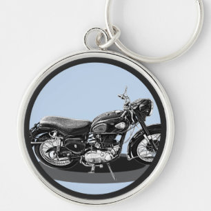 Chaveiro Velha Moto BSA Preto e Branco