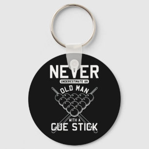 Chaveiro Velho Com Cue Stick Billiards Player Snooker Po