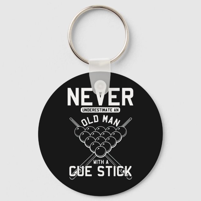 Chaveiro Velho Com Cue Stick Billiards Player Snooker Po (Frente)