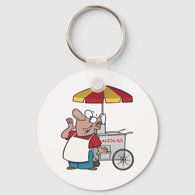 Chaveiro Vendedor de Carrinho de Cachorro Quente Comida de  (Frente)