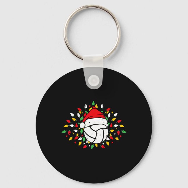 Chaveiro Vendedores de Voleibol Santa Hat no Natal Presente (Frente)