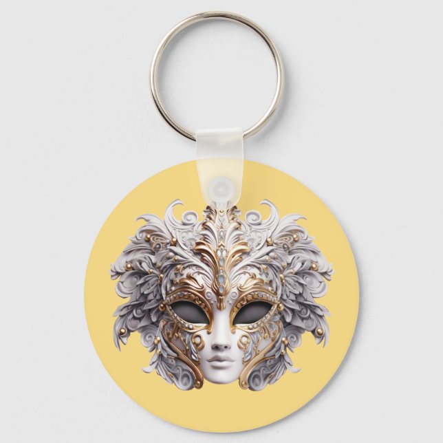 Chaveiro Venetian Intricately Decorated in Gray and Gold (Frente)