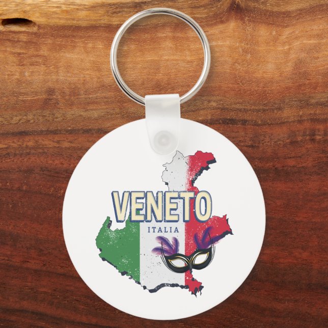 Chaveiro Veneto Itália Retro Região Mapa Vintage Souvenir (Frente)